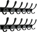 SKOLOO Heavy Duty Wall Mounted Coat Rack - 6 Hooks, Matte Black