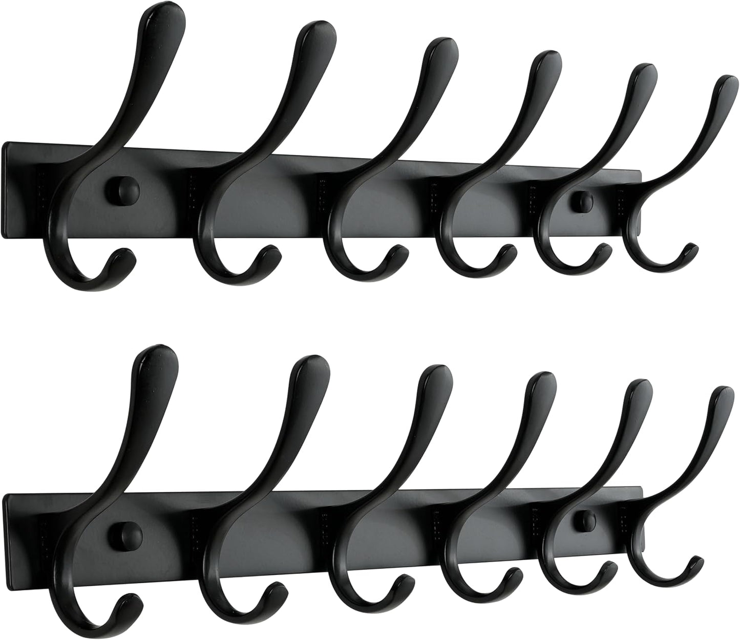 SKOLOO Heavy Duty Wall Mounted Coat Rack - Sturdy 6 Hooks