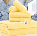Yellow Cotton Bath Towels 6-Piece Set - Quick Dry, Soft