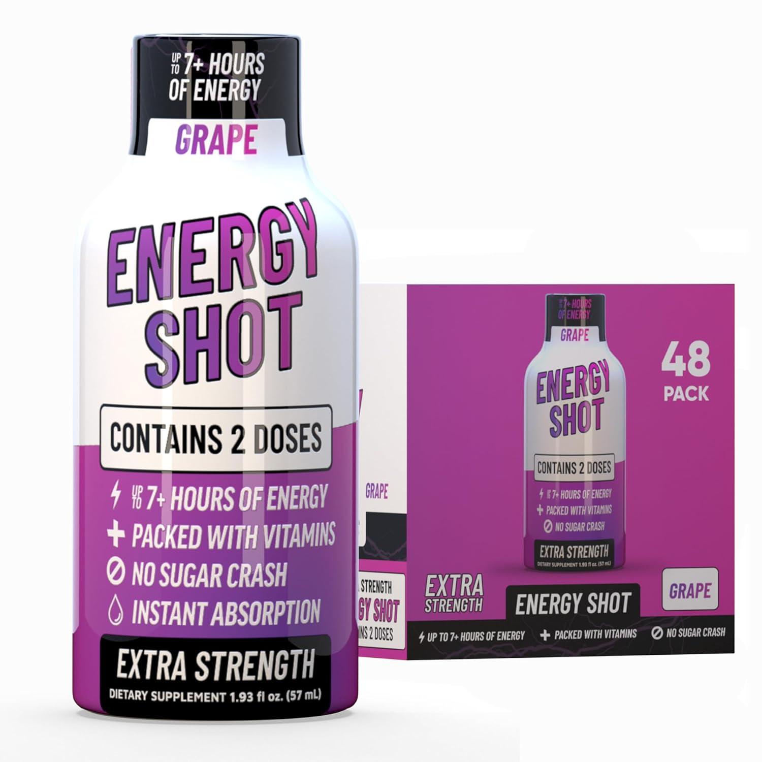 Grape Extra Strength Energy Shot for Focus and Energy Support