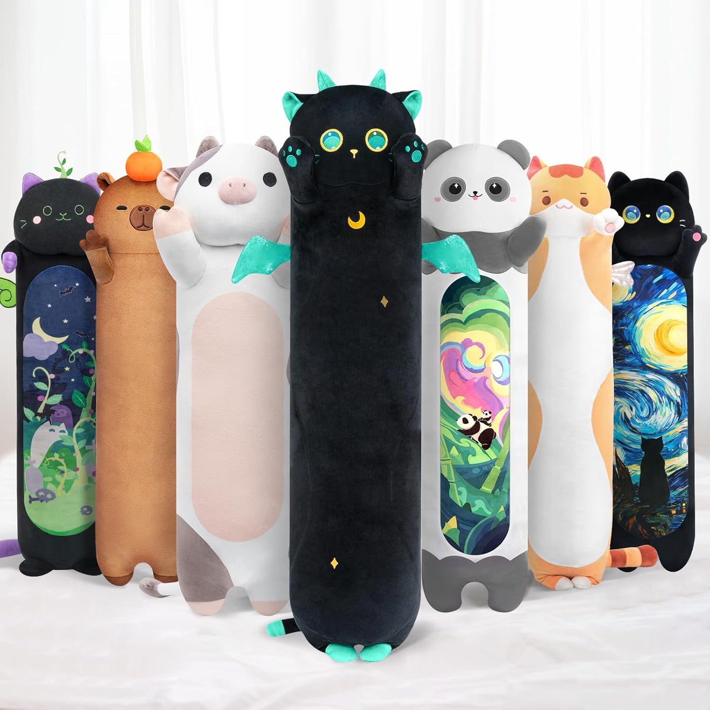 Long Cat Plush Kawaii Body Pillow for Comfort and Cuddles