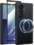 Magnetic for Galaxy Z-Fold-7 Leather Case - Hinge Protection & MagSafe