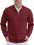 Mens Quarter Zip Pullover Slim Fit Lightweight Knit (Style 56MK)