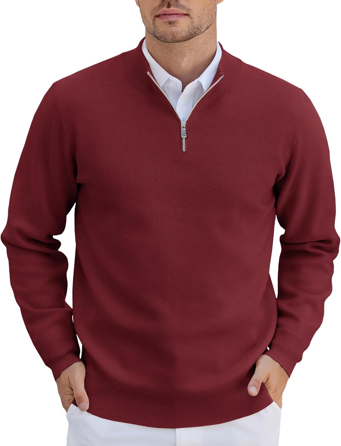 COOFANDY Mens Quarter Zip Pullover for Stylish Comfort