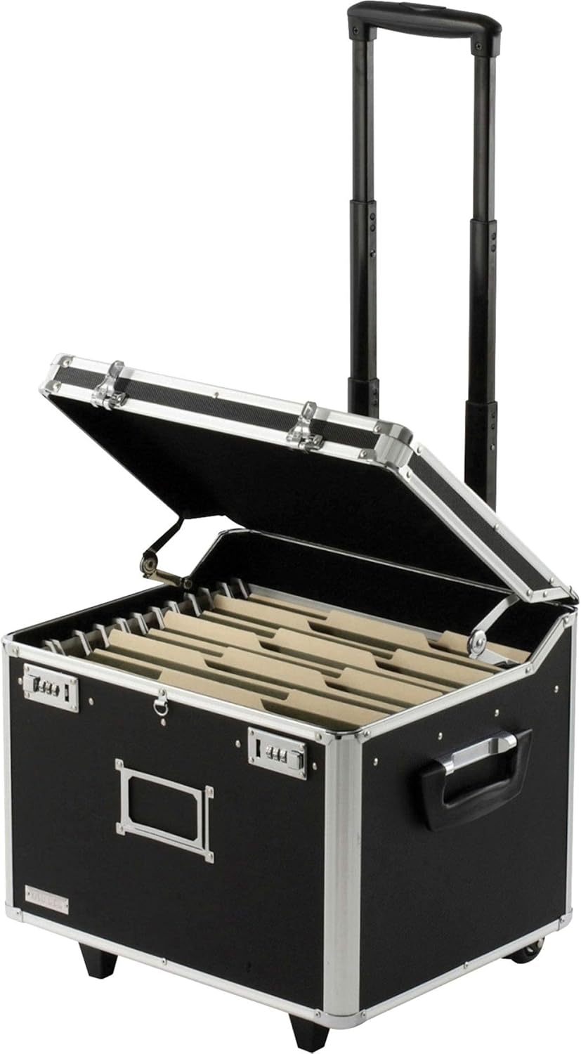 Vaultz Portable File Storage Box - Secure Mobile Lock Box