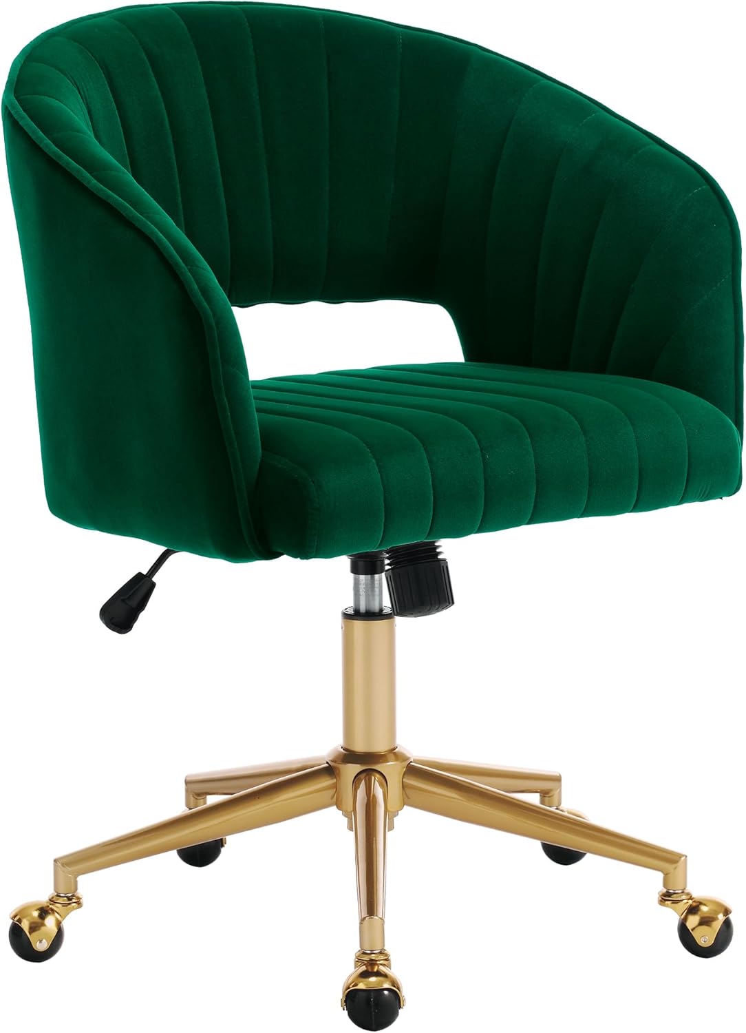 Modern Velvet Home Office Chair with Gold Base for Comfort