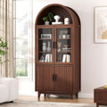 Arched Storage Cabinet 70.8 in Tall Fluted Door Cabinet - Stylish