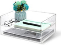 Acrylic 2 Tier Stackable Desk Organizer Tray - Clear Paper File System