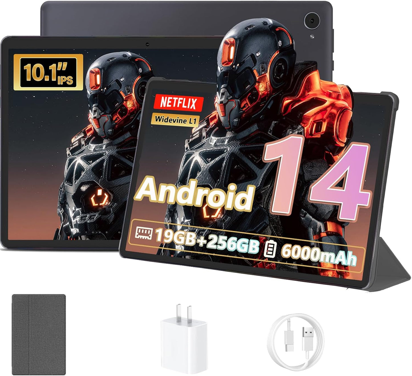 2025 Upgraded Android 14 Tablet with 19GB RAM and 256GB Storage