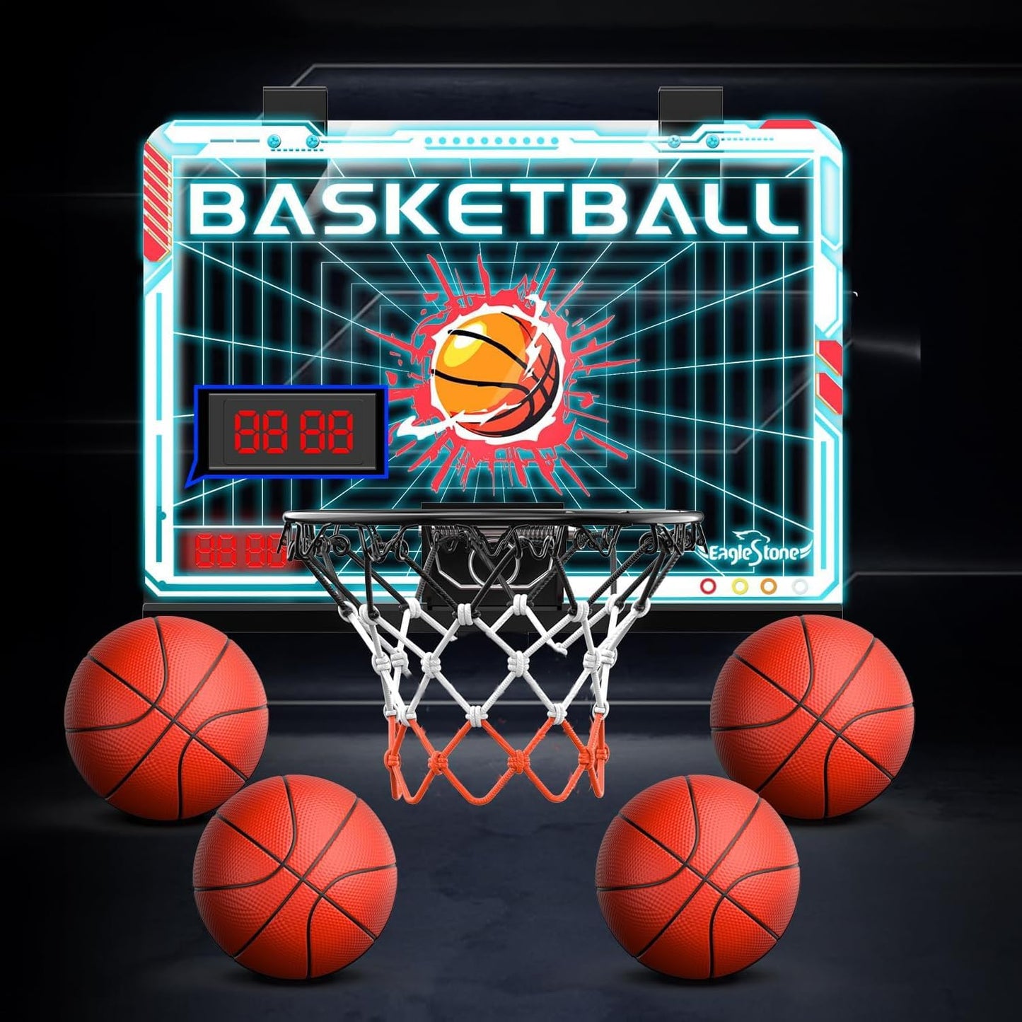 EagleStone Mini Basketball Hoop for Door & Wall - Fun Indoor Game