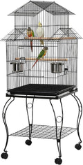 Yaheetech Budgie Cage 55-in Rolling Triple Roof Parrot Cage - Spacious