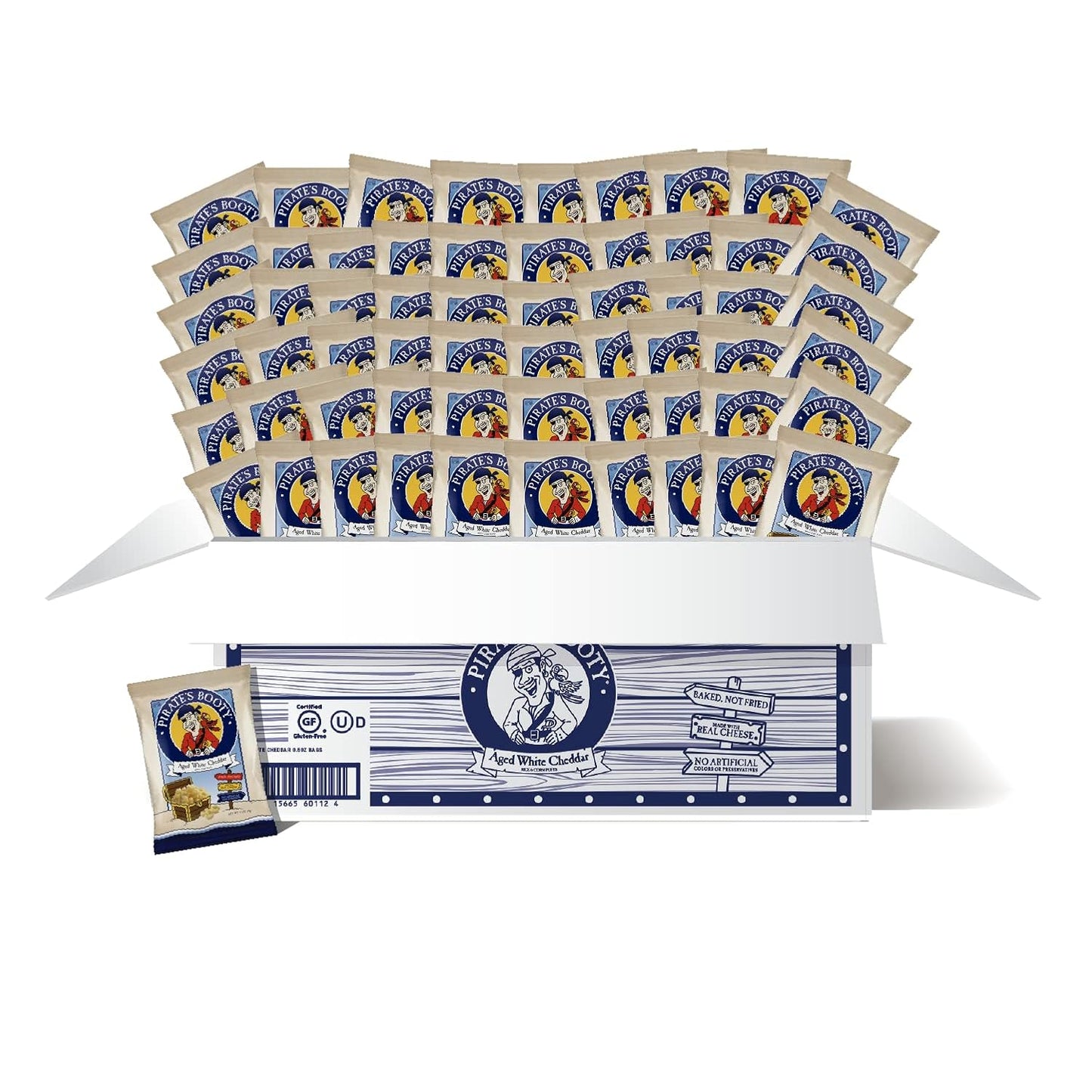 Pirate's Booty Aged White Cheddar Cheese Puffs, 60ct Snack Bags