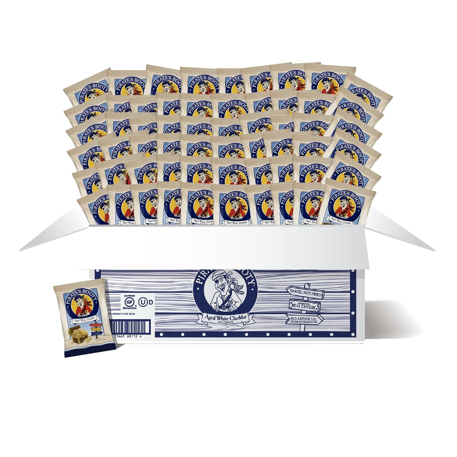 Pirate's Booty Aged White Cheddar Cheese Puffs, 60ct Snack Bags