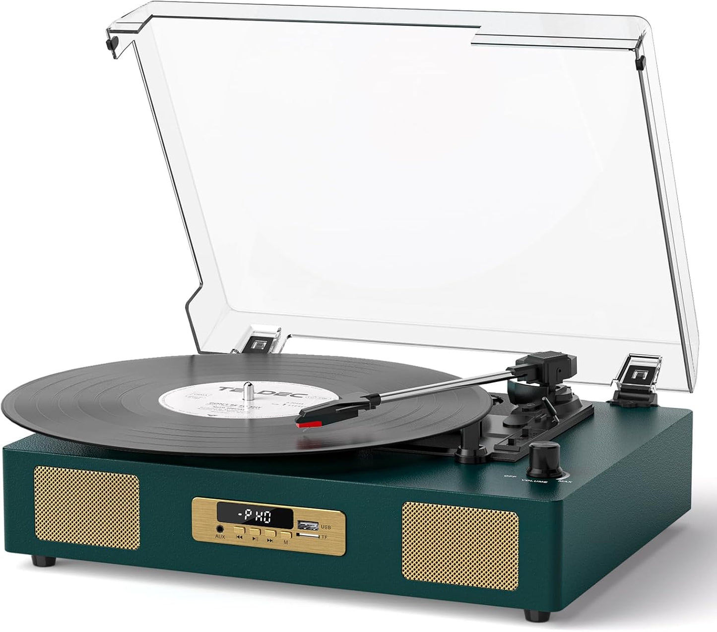 Audio Vinyl Record Player with Enhanced Speakers and Bluetooth