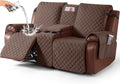 Recliner Loveseat Cover 100% Waterproof with Console - Deep Brown