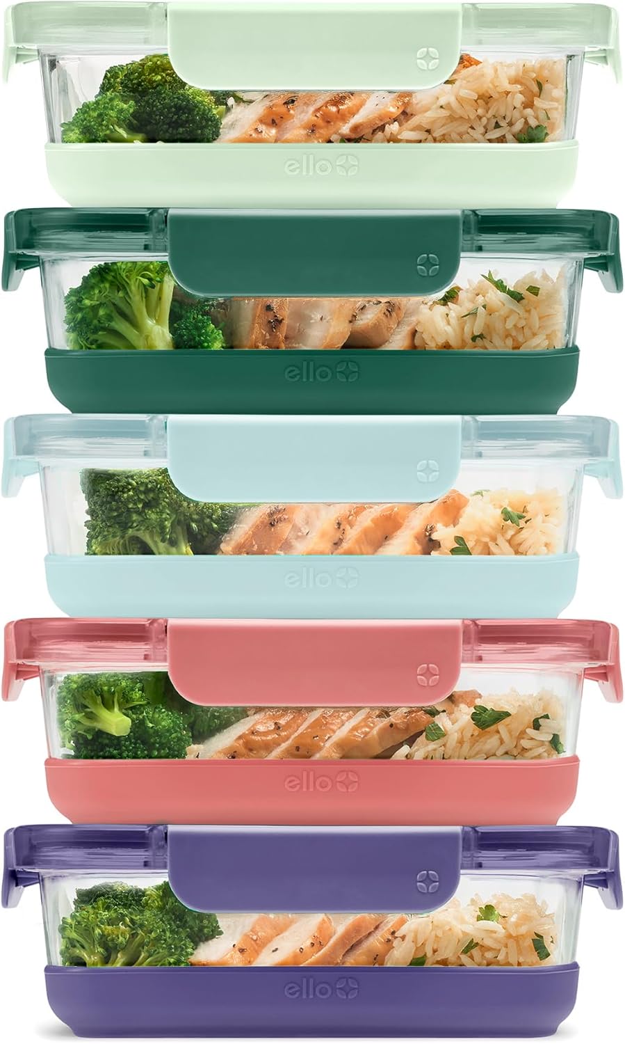 Ello Duraglass 10pc Meal Prep Set - 3.4 Cup Glass Containers