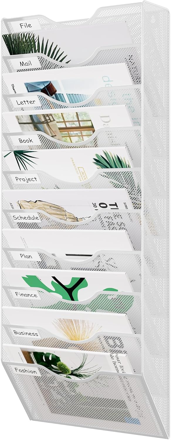 10 Pocket Mesh Wall File Organizer for Efficient Document Storage