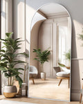Floor Mirror Full Length 27x71 Arched Floor and Wall Mirror - Elegant