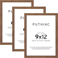 9x12 Oak Wood Picture Frame - Minimalist Natural Oak 3-Pack