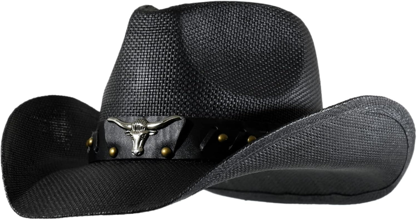 Classic Straw Western Outback Cowboy Hat for Men and Women