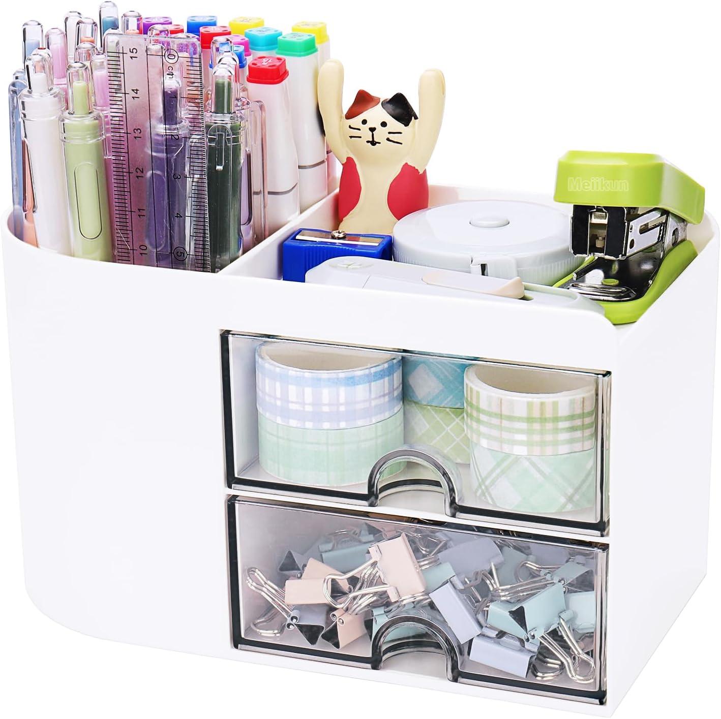 Meiikun White Desk Organizer - Declutter with Ease!