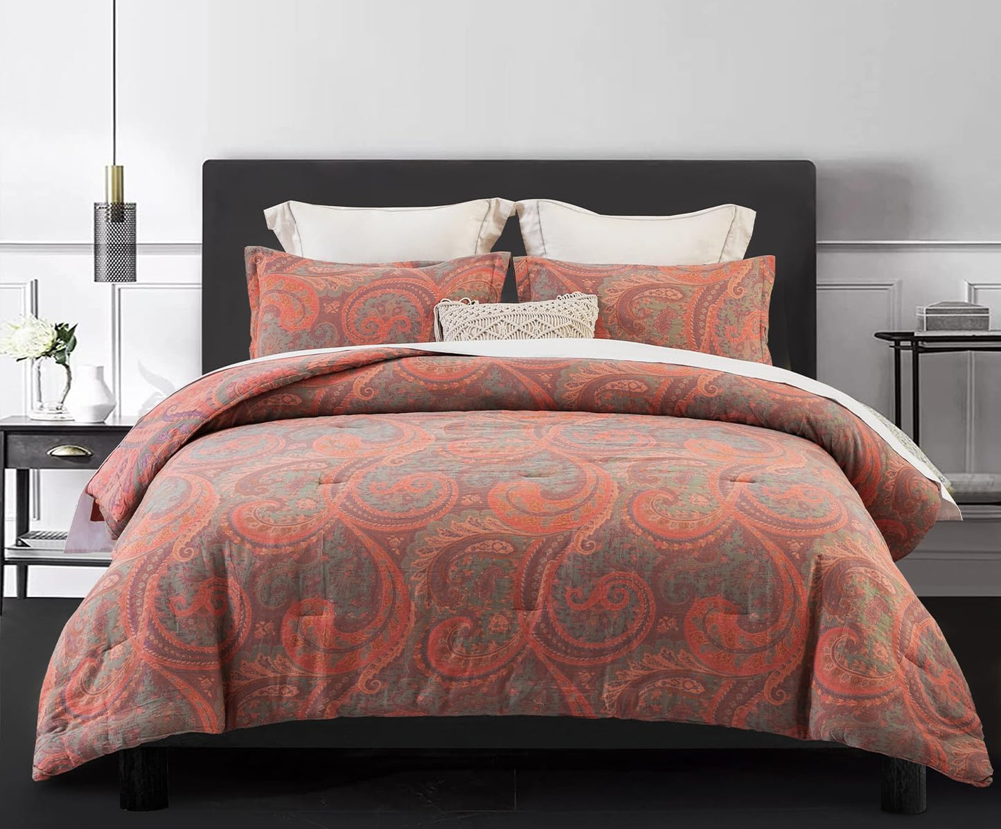 SLEEPBELLA Washed Double Layer Muslin Cotton Comforter Set King