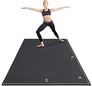 Gxmmat Large Yoga Mat Non-Slip 7ftx5ftx9mm for Home Gym