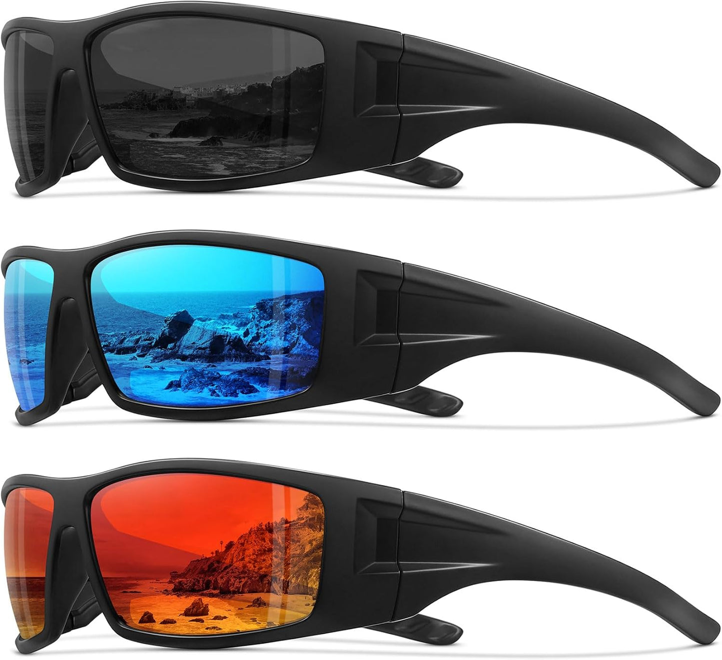 Polarized Sports Sunglasses for Men Women with UV400 Protection