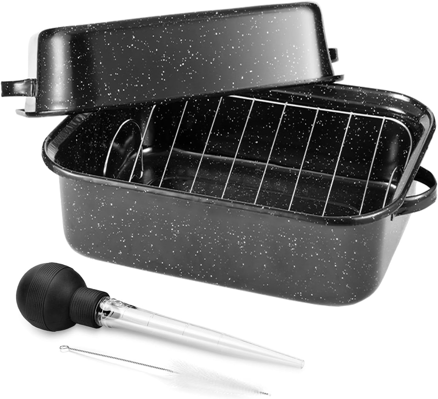 21Inch Extra Large Rectangle Roasting Pan with Rack for Turkey