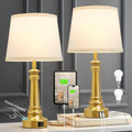 Touch Lamps for Nightstand Set of 2 - Gold Table Lamp for Bedroom