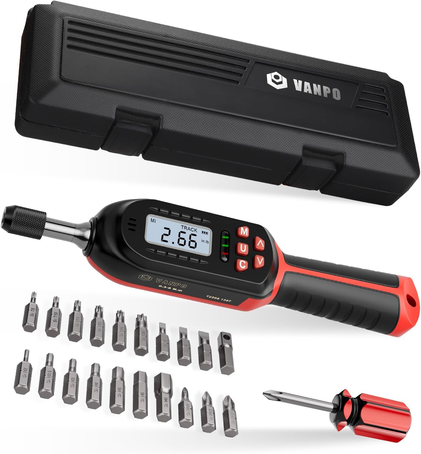 VANPO Torque Screwdriver Digital Adjustable Wrench Set for Repairs