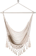 Handwoven Cotton Rope Hammock Chair with Metal Spreader Bar - Full