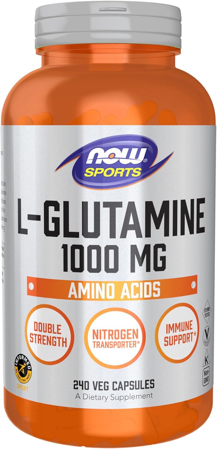 NOW Sports Nutrition L-Glutamine Double Strength 1,000 mg Capsules