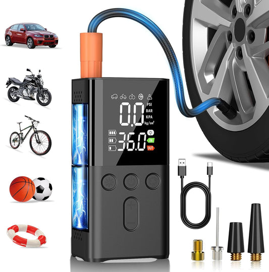 Powerful 20000mAh Tire Inflator: Quick, Cordless, Versatile!