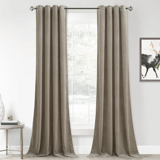 StangH Velvet Extra Long Room Divider Curtains for Privacy