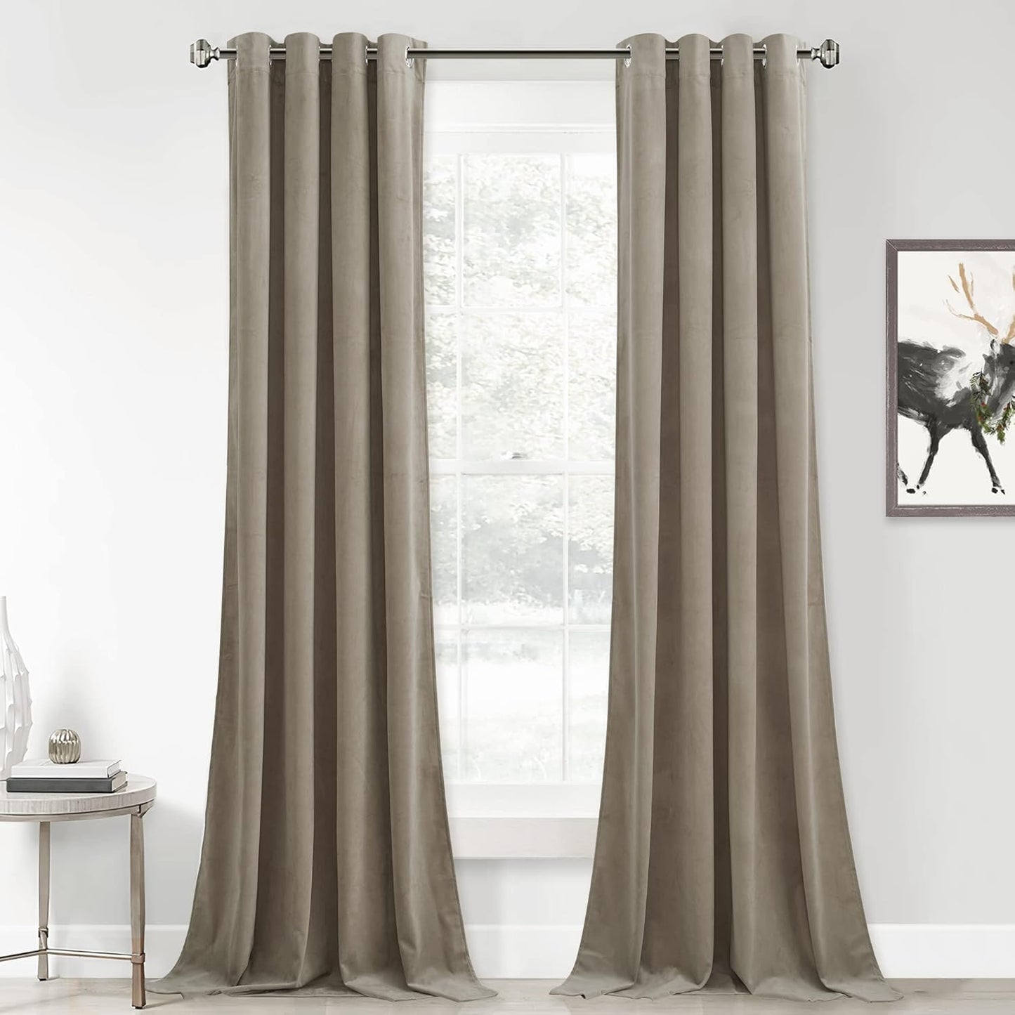 StangH Velvet Curtains for Bedroom Blackout Grommet Design