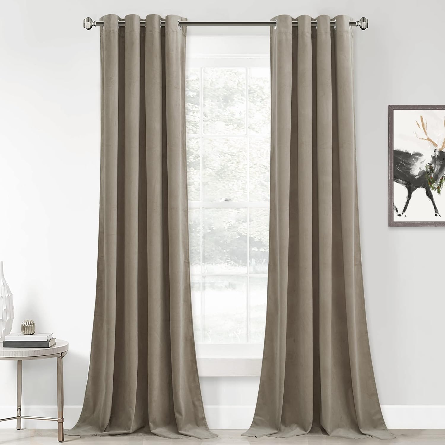 StangH Velvet Curtains for Bedroom Blackout Grommet Design