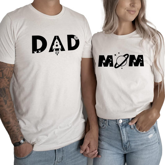 Space Themed Matching Shirts for Mom and Dad - Cute Tees