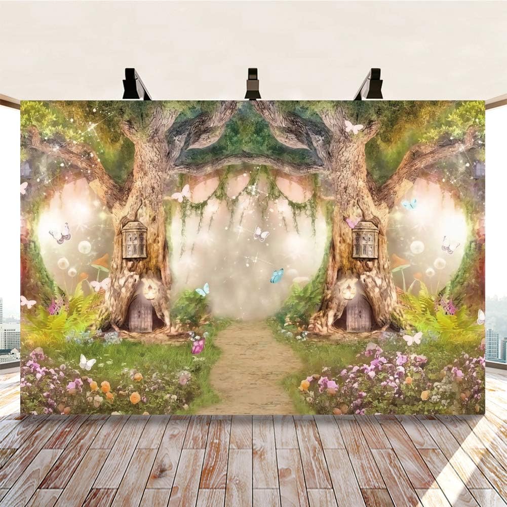 DASHAN Polyester 10x8Ft Spring Backdrop for Fairy Tale Parties