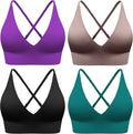 Women's Adjustable Deep V Sports Bra with Criss Cross Straps - Light