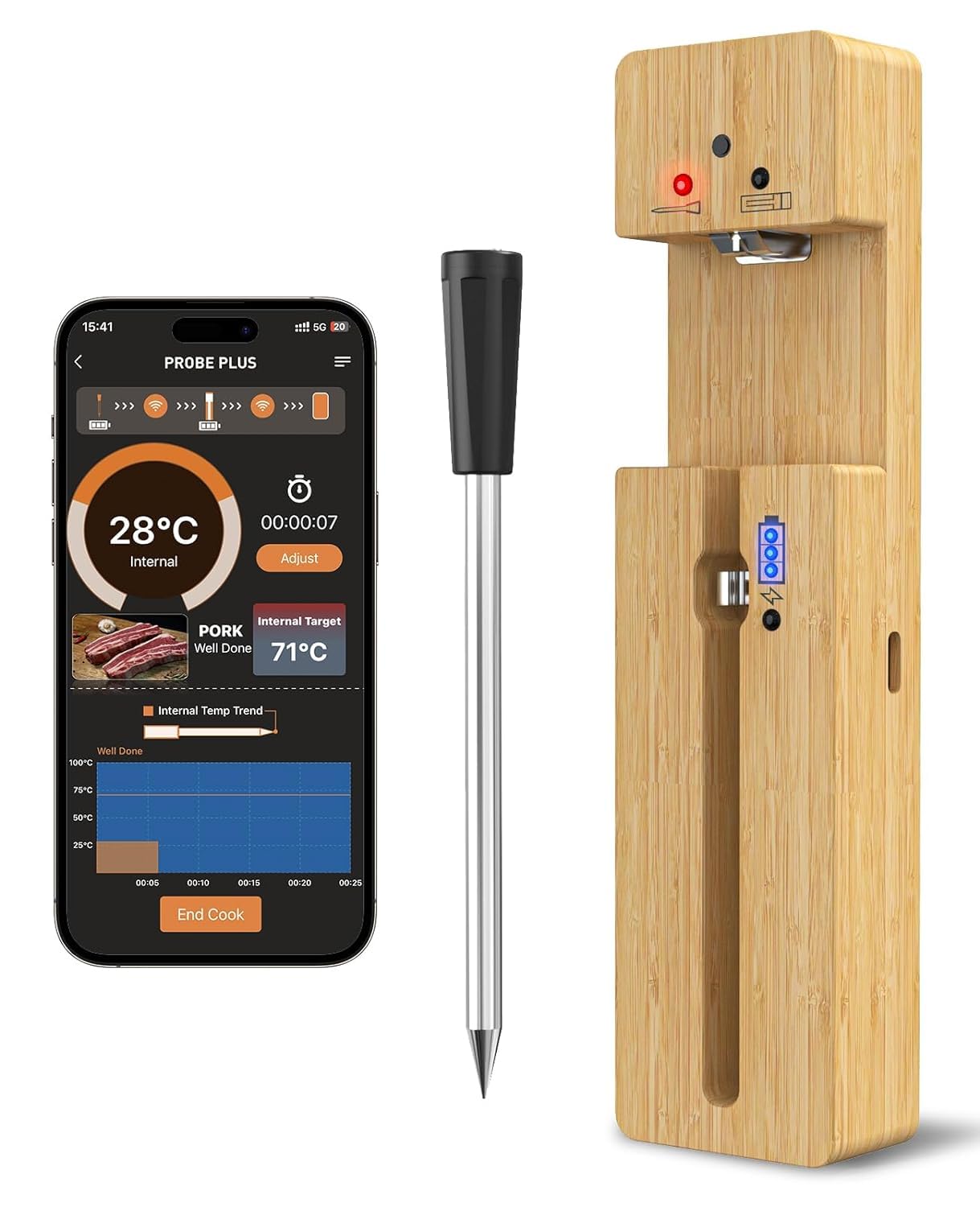 NUXOA Smart Meat Thermometer: Long Range Precision
