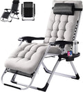 VINGLI Padded Zero Gravity Chair - Thick Cushion & Side Tray