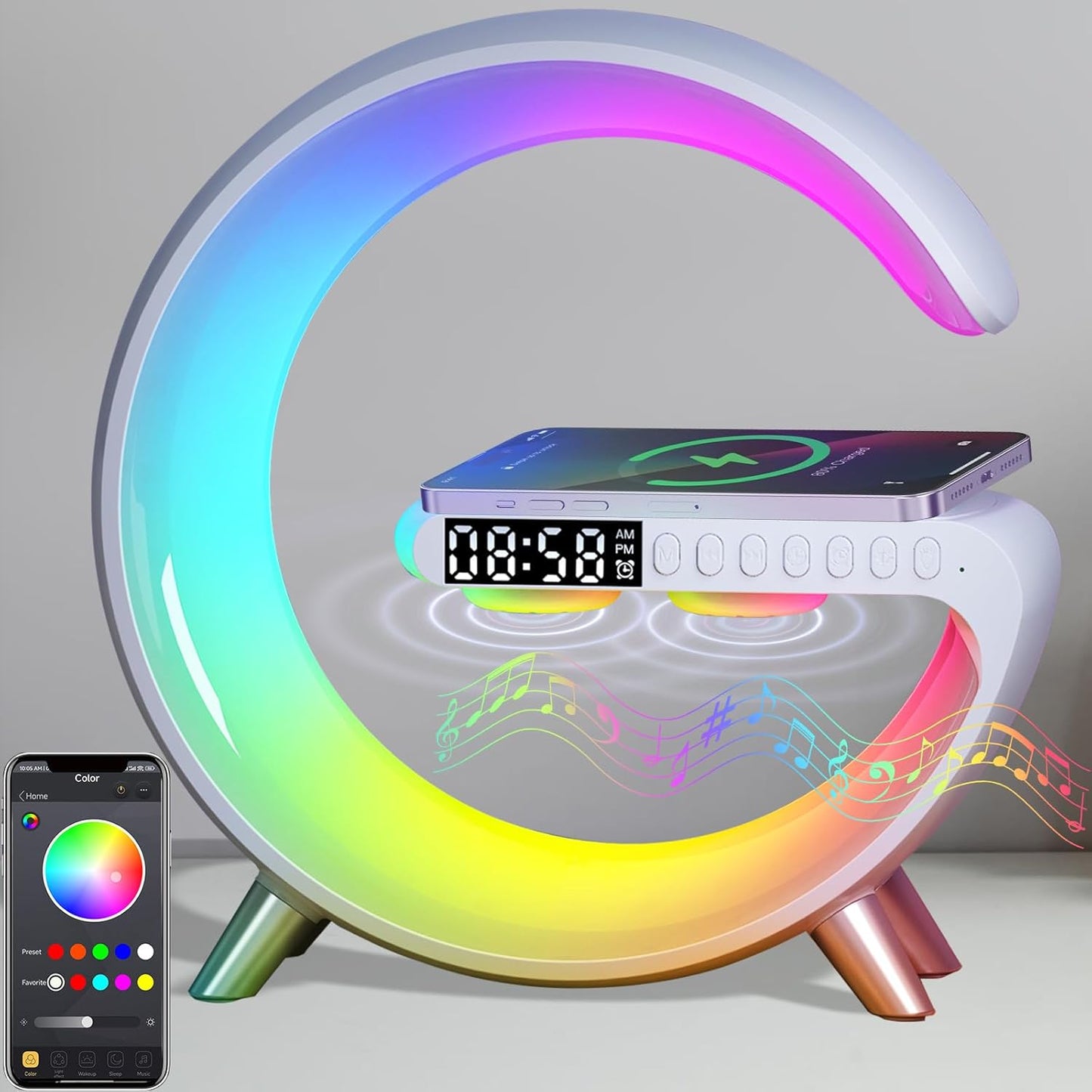Smart Atmosphere Lamp with Wireless Charger