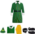 Budby The Elf Costume For Kids Green Elf Suit with Hat - Cozy Holiday