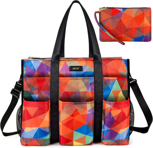 IBFUN Utility Tote Bag with 14/24 Pockets for Teachers and Work