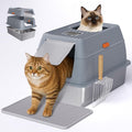 Extra Large Stainless Steel Litter Box for Big Cats with Lid