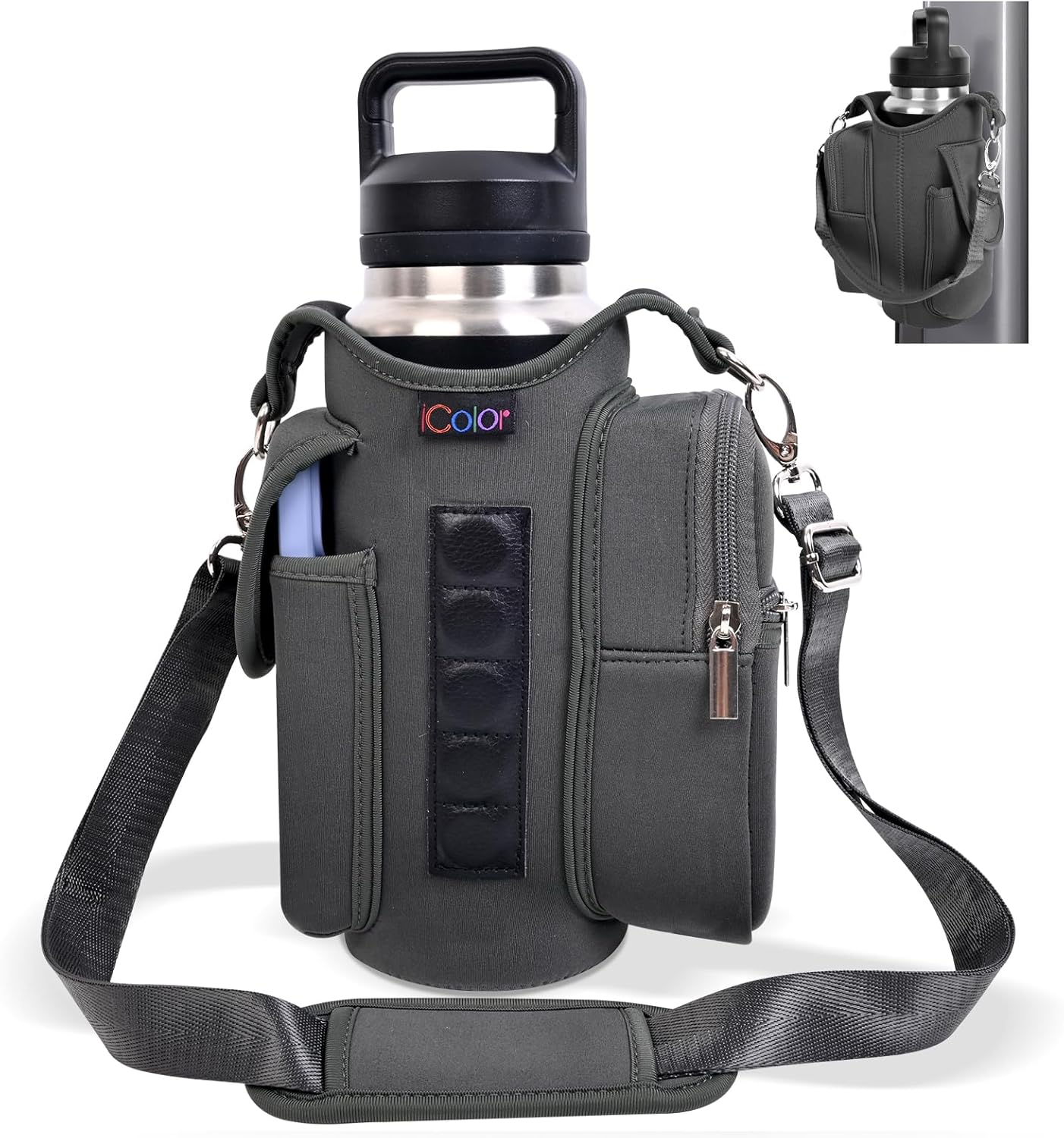 icolor Magnetic Gym Bag Water Bottle Carrier with Pockets