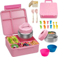 Bento Lunch Box with 9.5 oz Soup Thermo Pink - Kids Leakproof