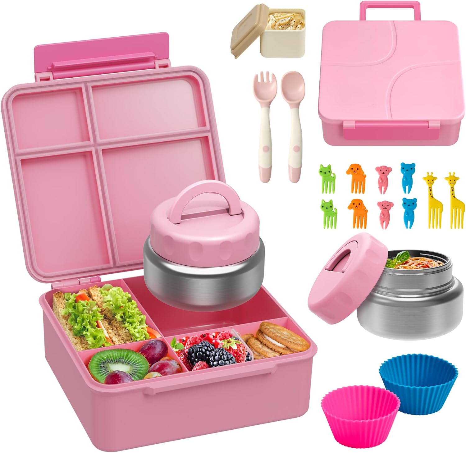 Bento Lunch Box with Soup Thermo for Kids - Leakproof Design