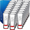 Personalized Shot Glasses Set of 25 Red Bottom Custom 2 oz Cordial